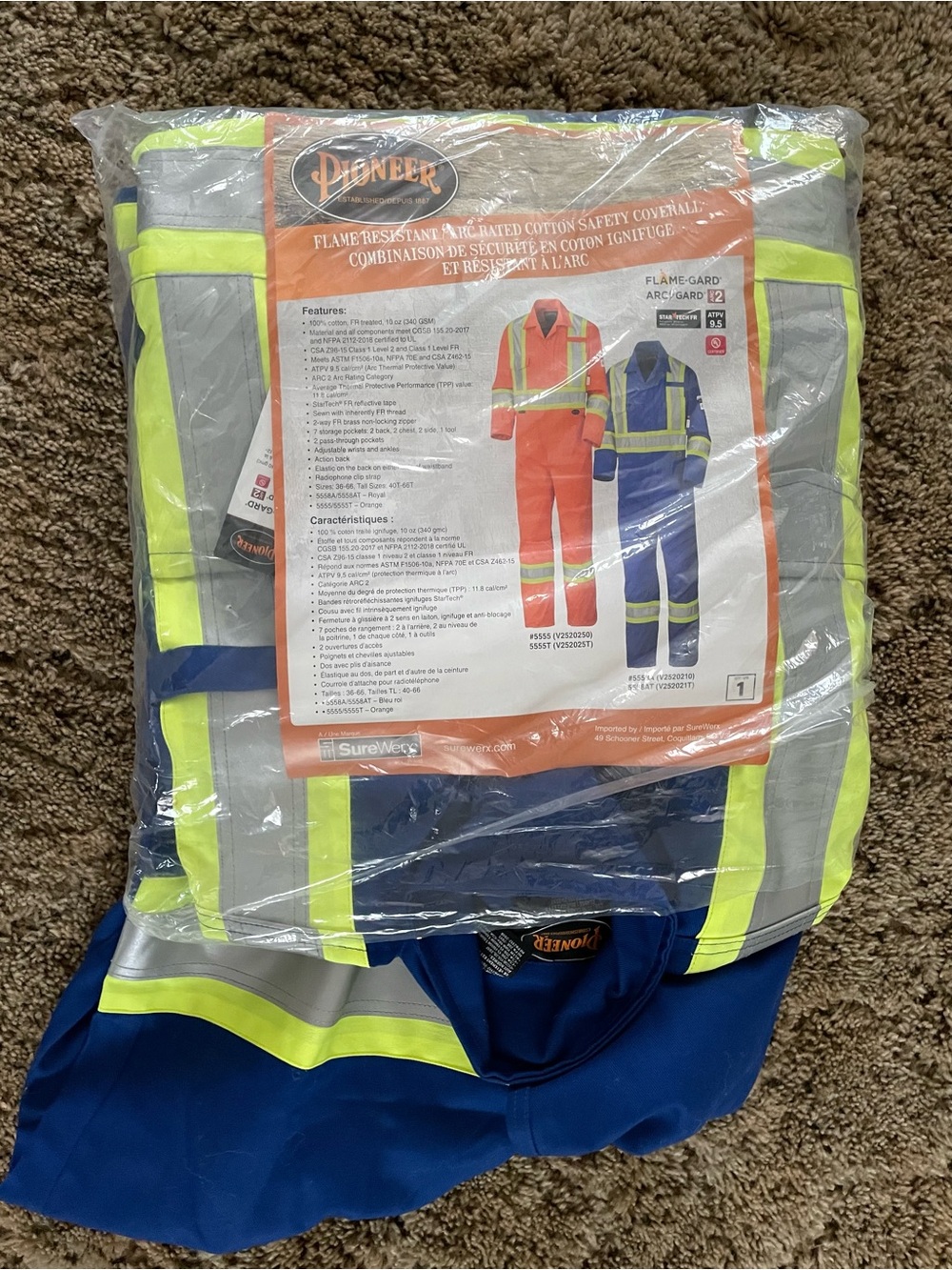 PIONEER Navy Coverall with Orange Logo and Yellow Accent